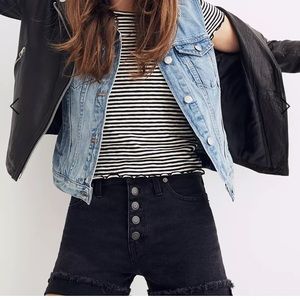 Madewell high rise black denim jean shorts size 26 G5167